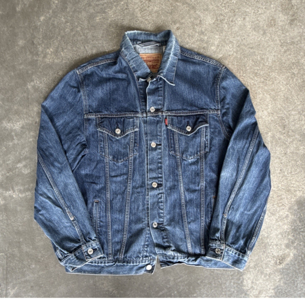 Levi Strauss & Co. Denim Jacket Blue Vintage XXL 70589 Men's Casual bleached