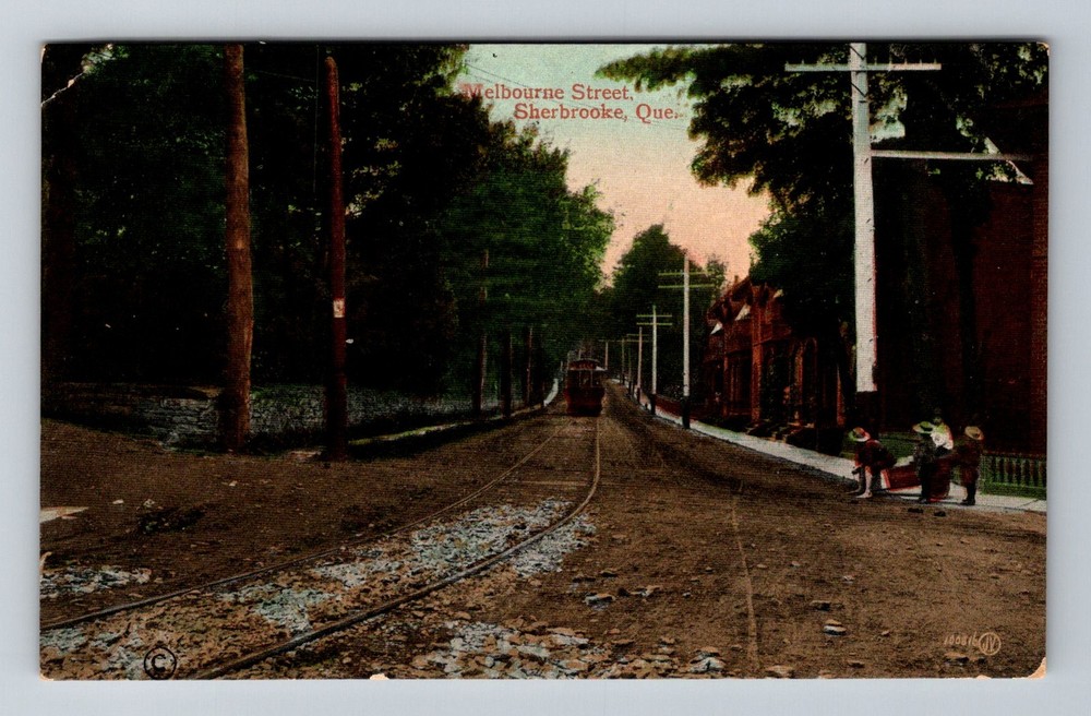 Canada- Quebec Sherbrooke Melbourne Street Train Old Post View Vintage Postcard