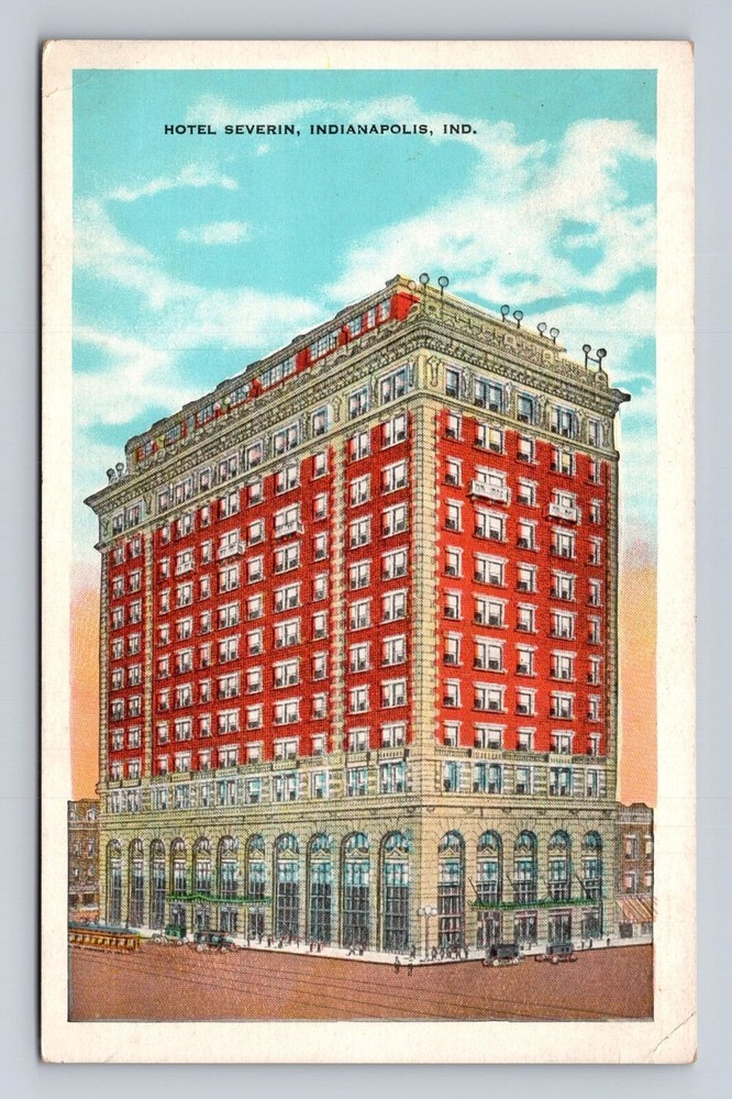Indianapolis IN-Indiana, Hotel Severin, Advertisement, Antique Vintage Postcard