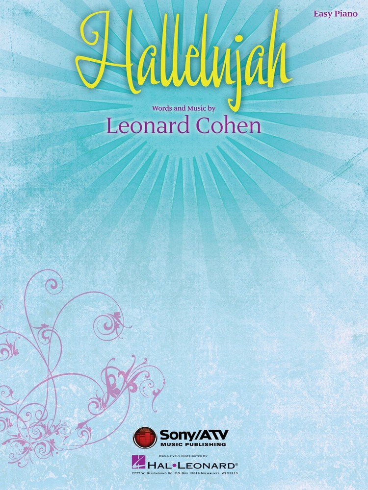 Hallelujah Song by Leonard Cohen for Easy Piano Sheet Music Lyrics Vocal Melody