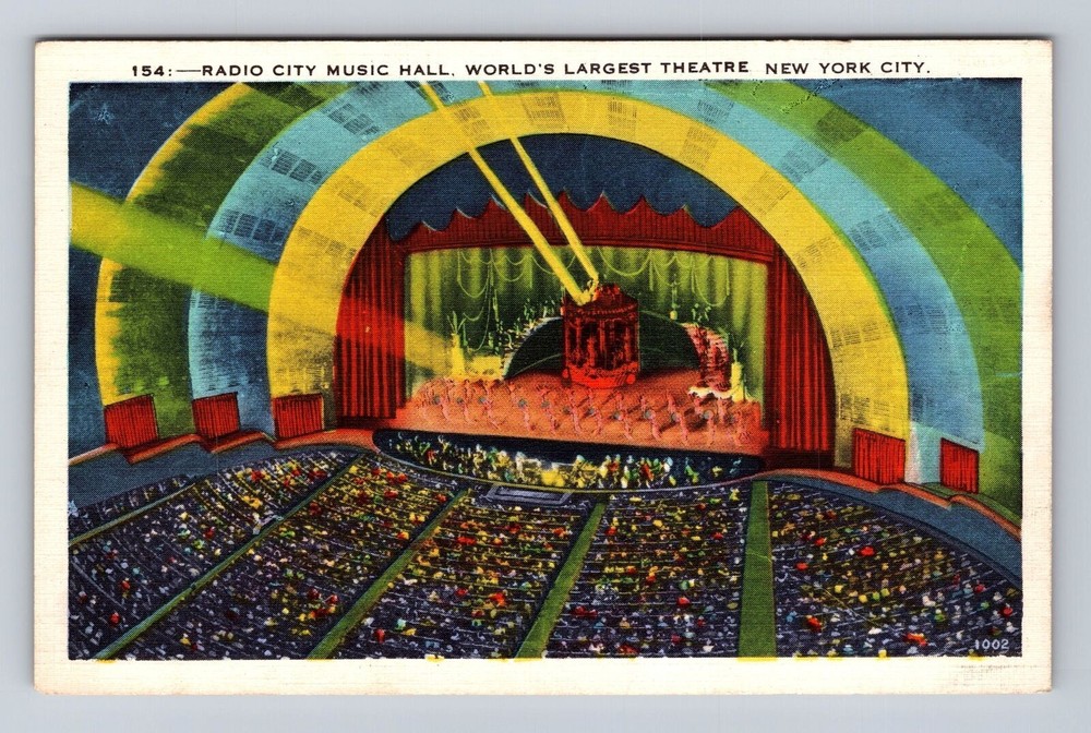 New York City NY-Radio City Music Hall, Theatre, Antique, Vintage Postcard