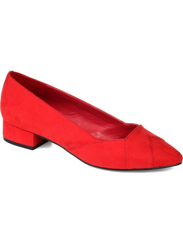 JOURNEE COLLECTION Womens Red Justine Block Heel Slip On Loafers Size 6