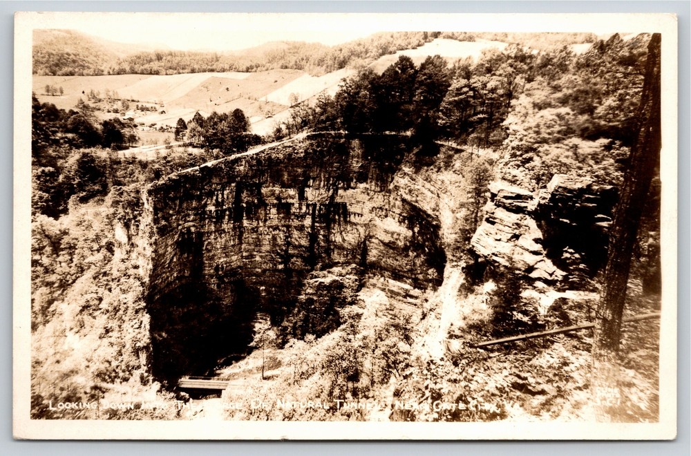 RPPC~Virginia~Looking Down Into Natural Tunnel @ Gate City~Real Photo Postcard