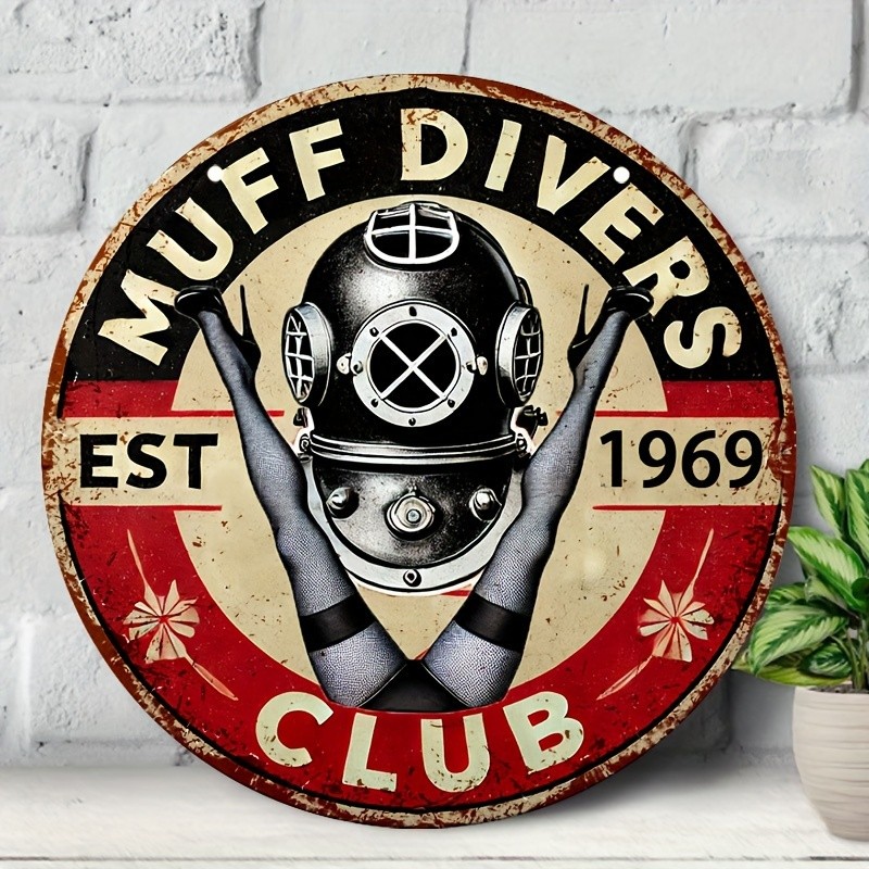 1pc Muff Divers Club Vintage Aluminum Wall Tin Metal Signs - 8