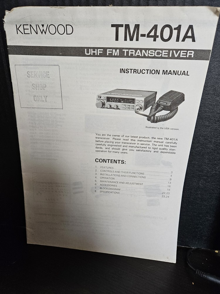 KENWOOD Service Manual UHF FM Transceiver TM-401A
