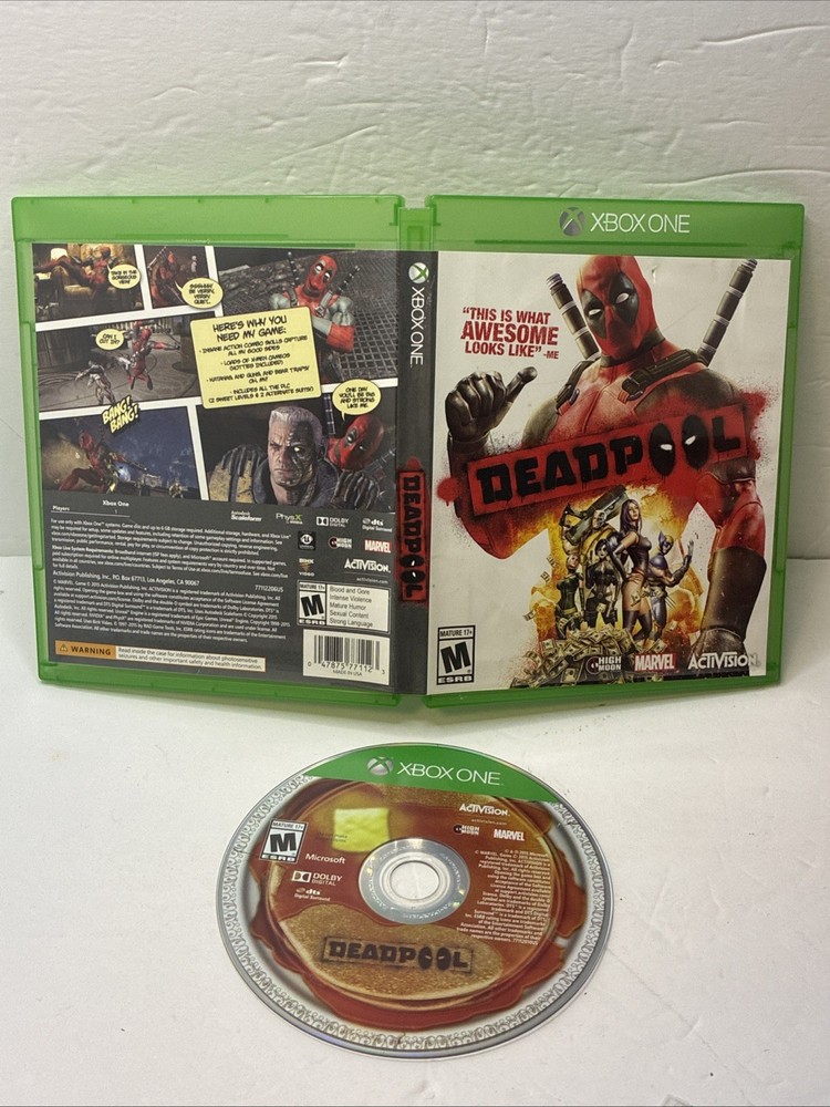 Deadpool Microsoft Xbox One 1 2015 Disc & Case Tested Works Rare Marvel