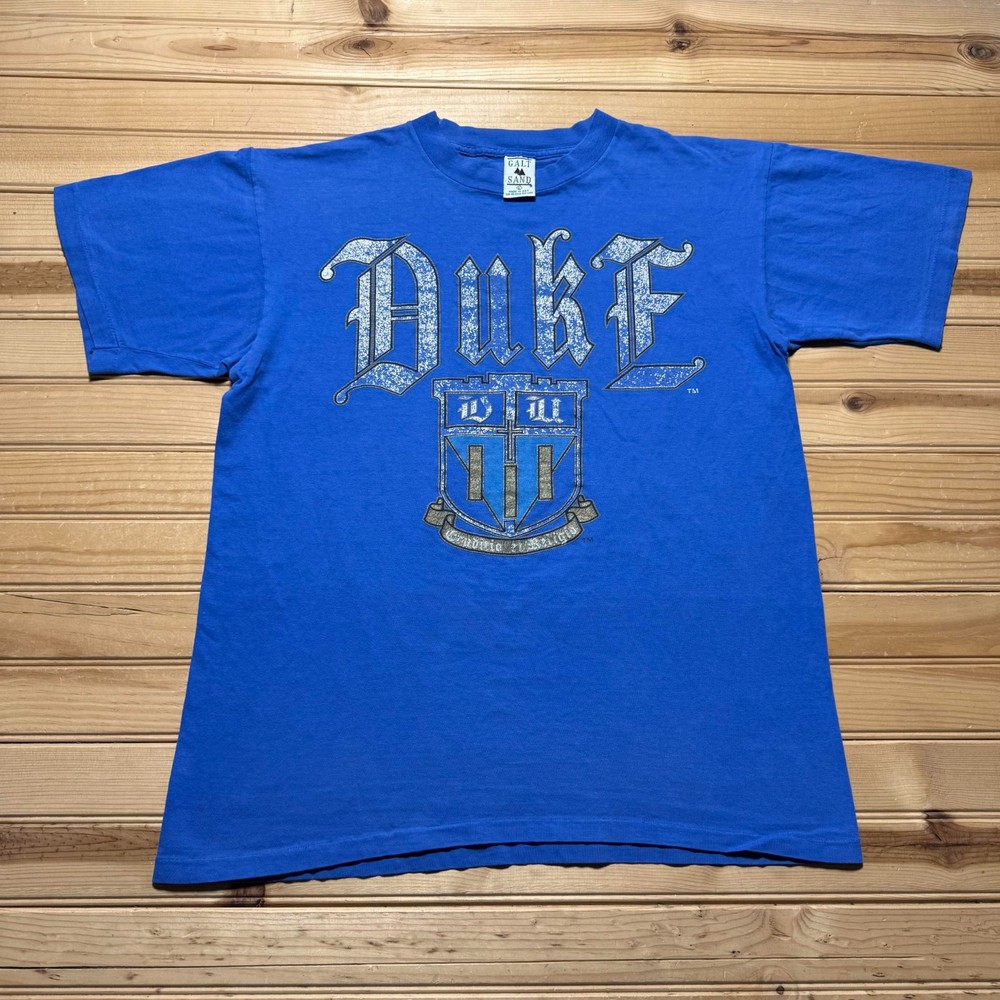 Vintage 90s Duke University Crest Single Stitch Graphic T-Shirt USA Made Large