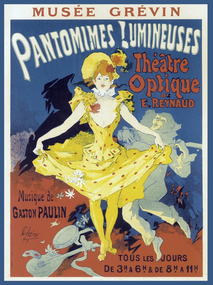 Decoration Poster.Home room art.Interior design.Cheret Mime yellow dress.7191