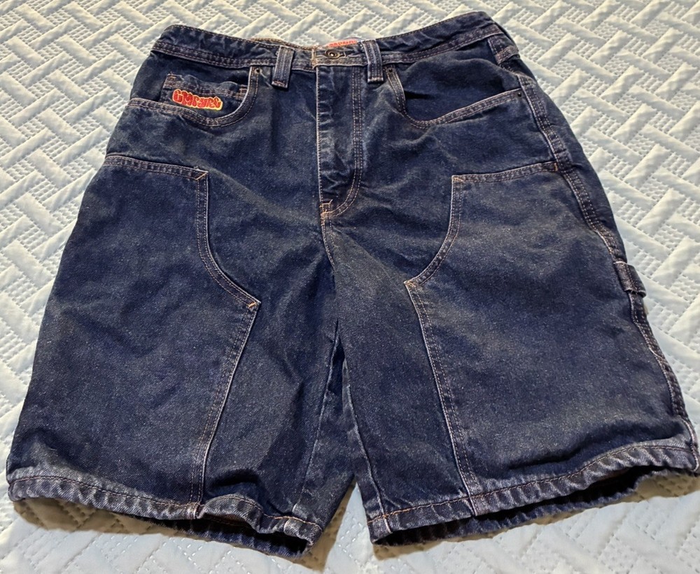 Y2K Empyre Demin Jean Shorts Double Men’s Double Knee Carpenter Dark Wash Sz 32