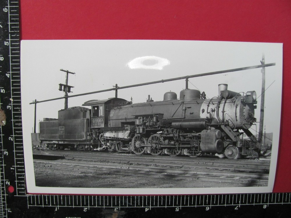 BURLINGTON ROUTE CB&Q RAILROAD 2-8-2 LOCOMOTIVE #4999 B&W 5x8 PHOTO COLORADO