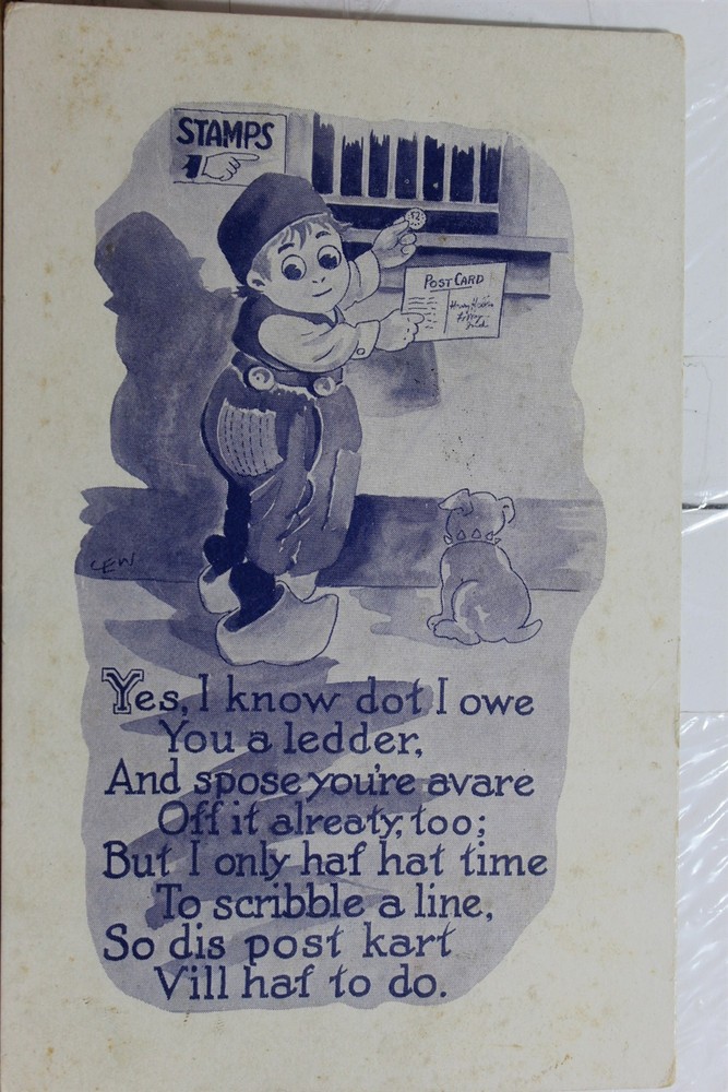 Comic Cartoon I Owe You A Letter Postcard Old Vintage Card View Standard Post PC