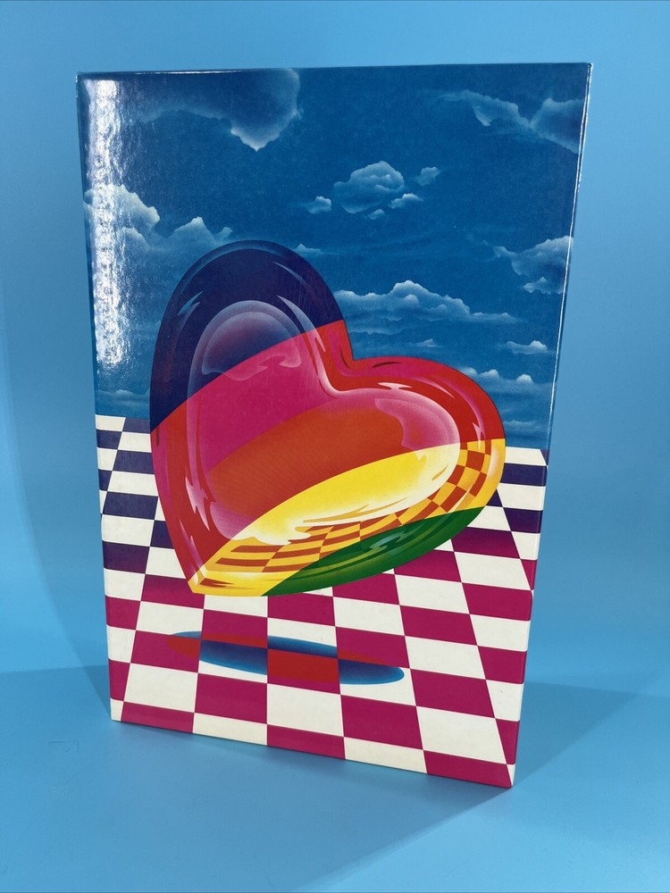 Vintage 80s 1988 Lisa Frank Photo Album Binder Checker Board Neon Rainbow Heart