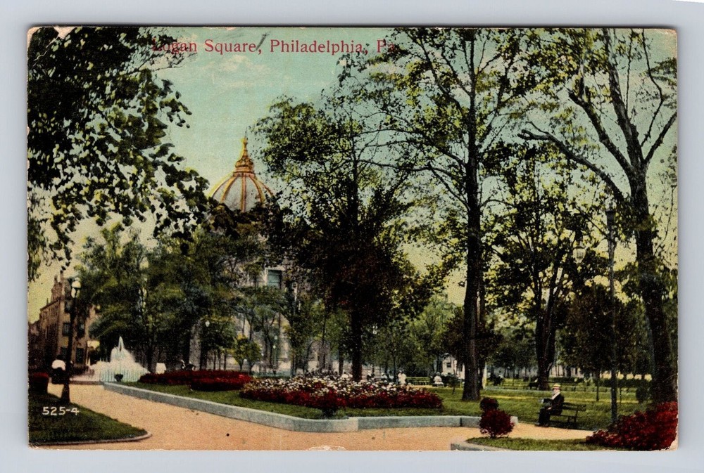 Philadelphia PA-Pennsylvania, Logan Square, Antique Vintage Souvenir Postcard