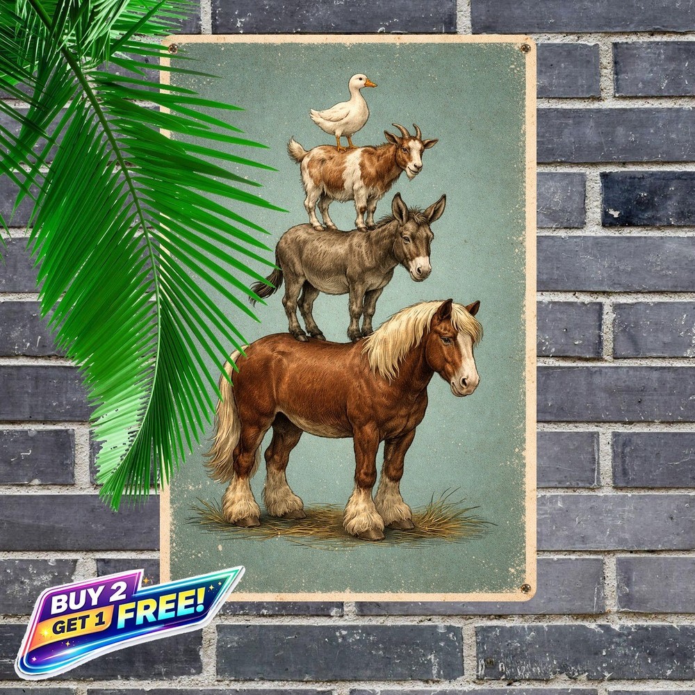 Welcome Highland Cow Sign Funny Farmhouse Animal Metal Tin Wall Decor