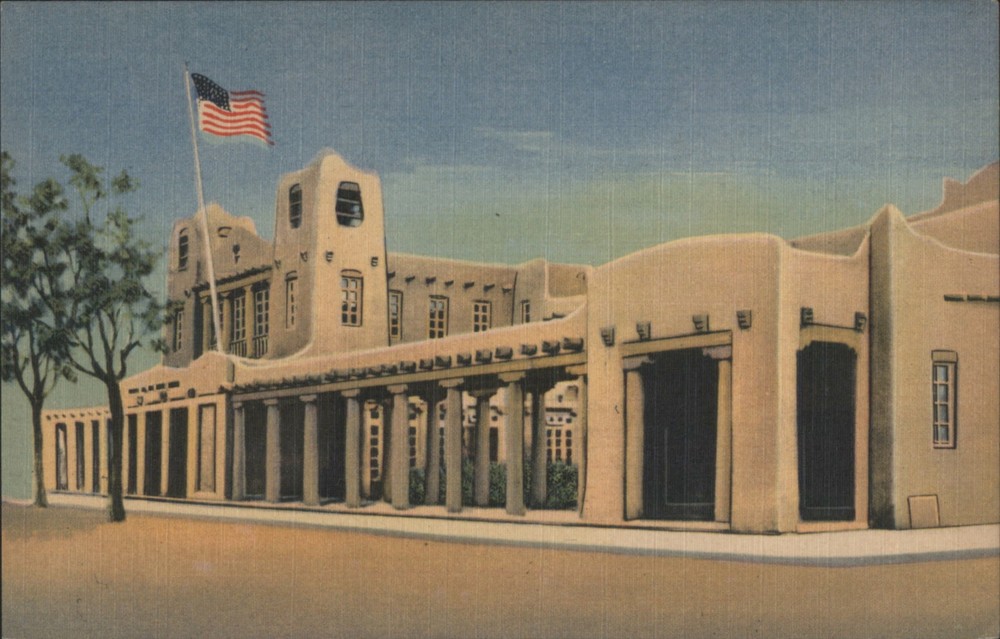 Santa Fe, New Mexico NM U. S. Post Office Federal Building Teich Postcard