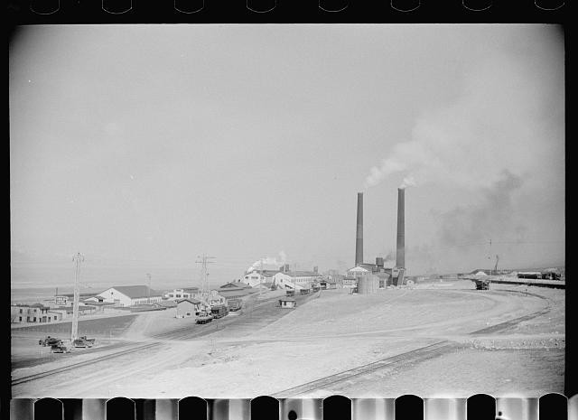 Industrial Smokestacks FSA 1940s Unidentified Location Factory Landscape