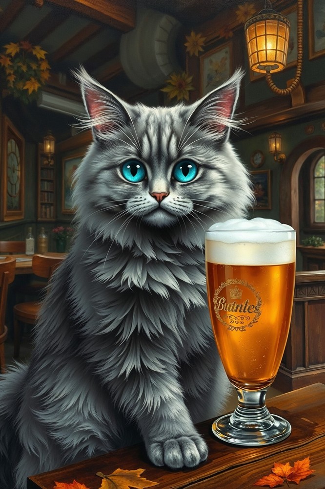 Cat Beer Pub Fantasy 4x6 Premium Photo Art Print
