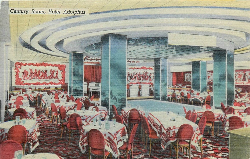 1940s Dallas Texas Hotel Adolphus interior occupation Postcard 26-569