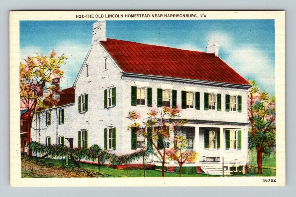 Harrisonburg VA-Virginia, The Old Lincoln Homestead, Outside, Vintage Postcard