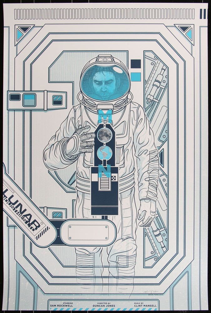 Moon by Kevin Tong 31/100 Screen Print Movie Art PosterSigned by artist Kevin Tong; 31/100; Measures 24