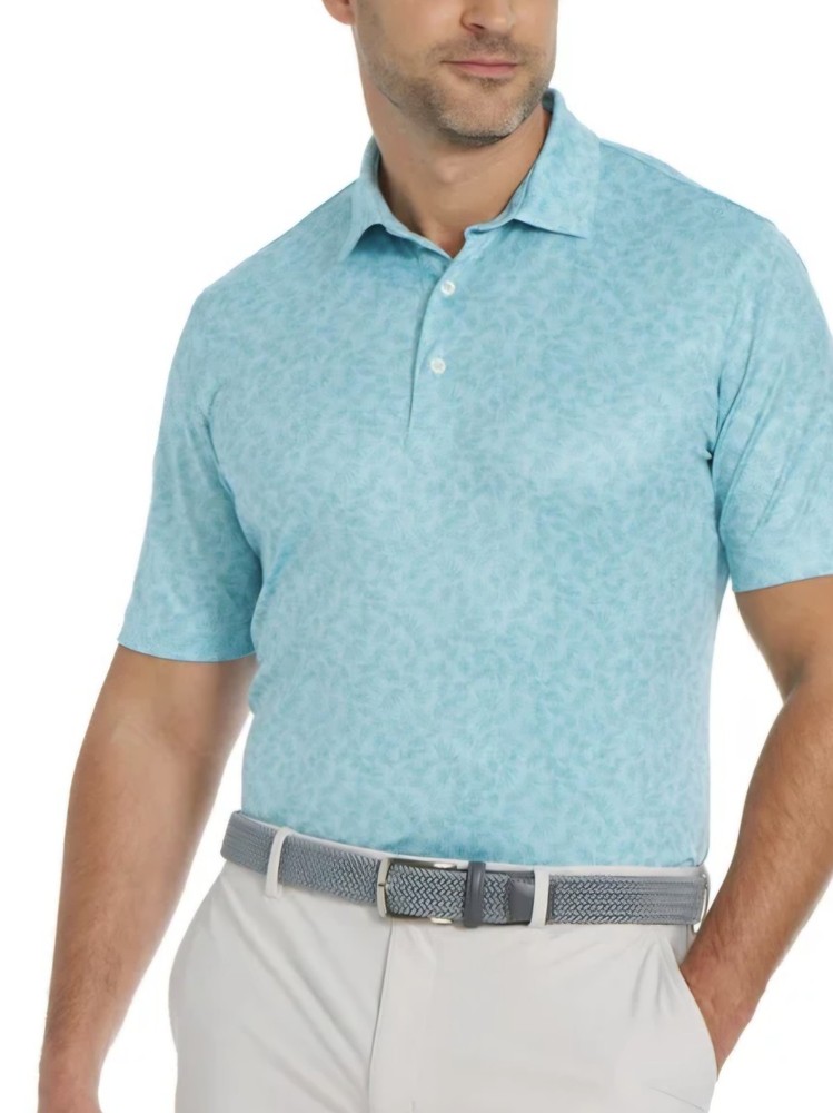Greg Norman Men's Performance Golf Polo ML75 AQUA MINT,. NWT Size LRG GAM1
