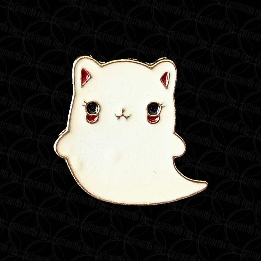 Cute And Spooky Cat Ghost Enamel Pin
