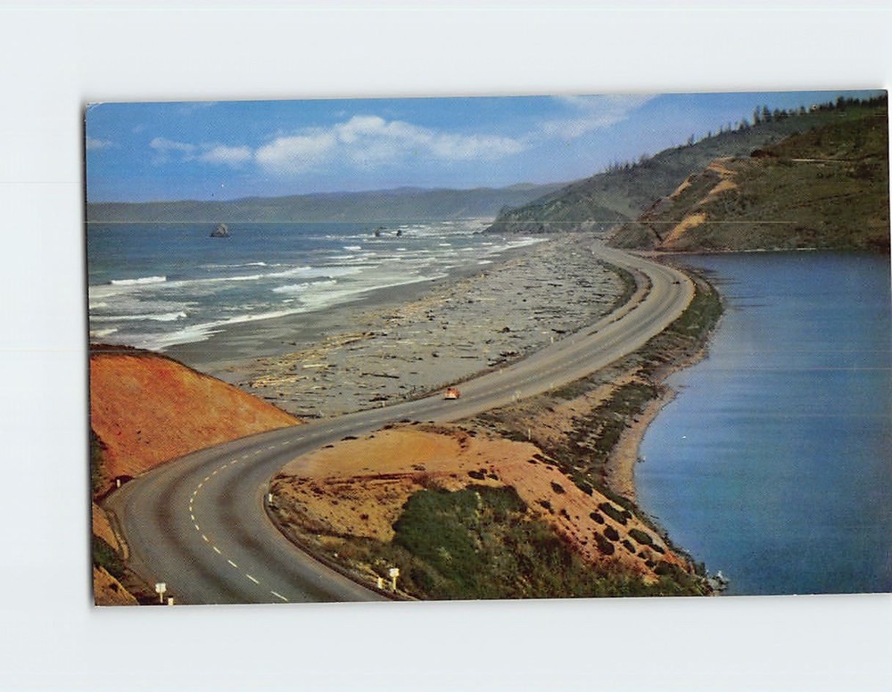 Postcard Redwood Highway Redwood Coast Freshwater Lagoon & Beach California USA