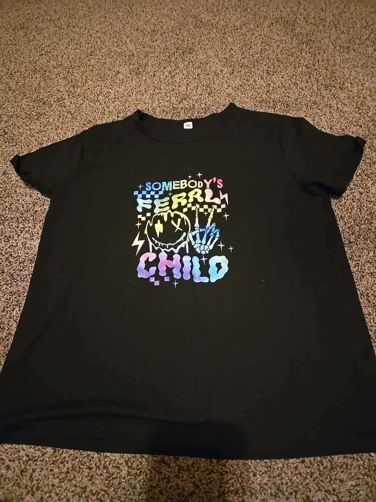 Boys Somebody's Feral Child Tshirt Medium