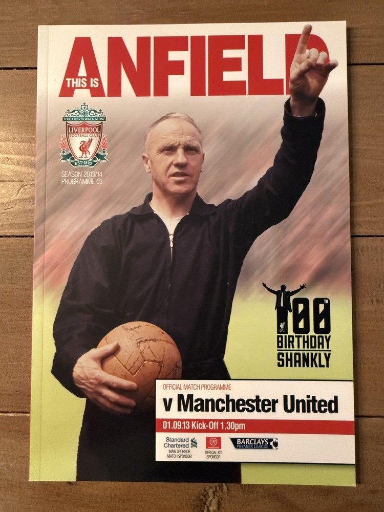 Liverpool FC Official Match Programme Book, v Manchester United, 01.09.2013