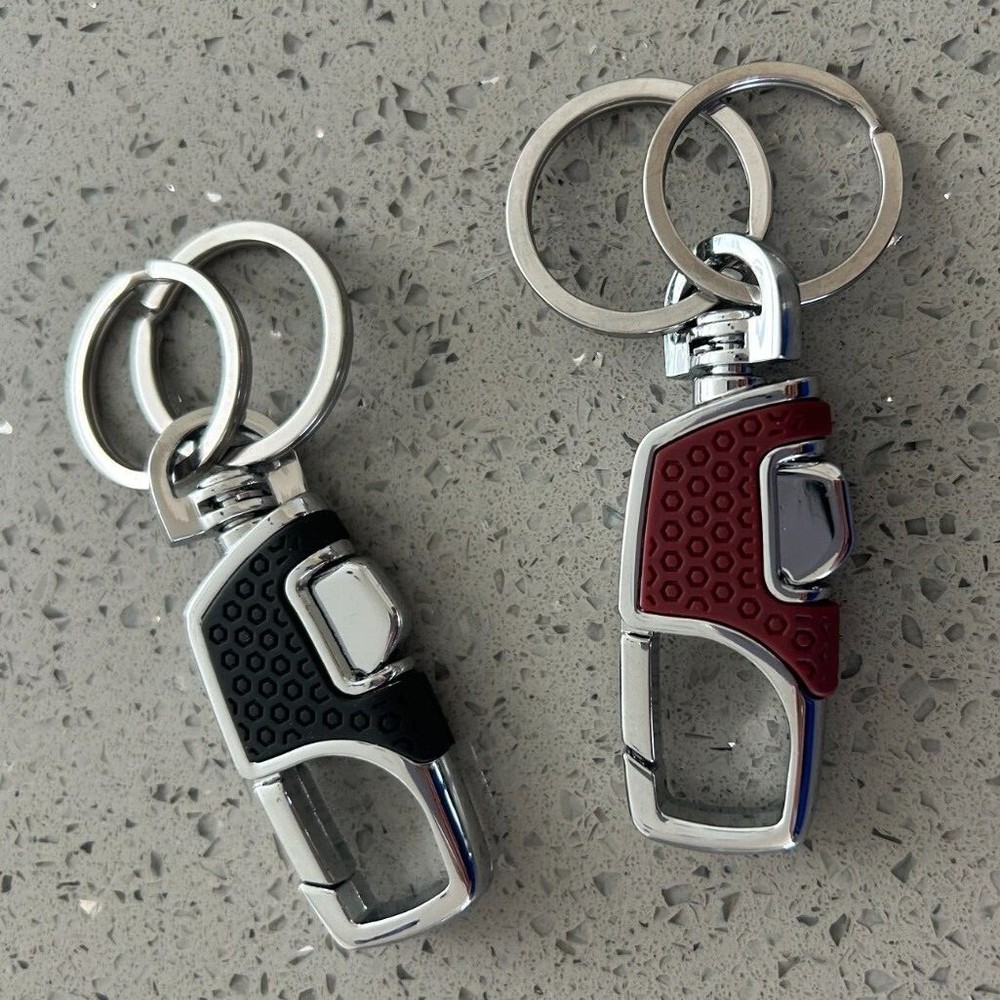 Key Chain 2 Key Rings Stainless Steel Heavy Duty Car KeyChain NEW