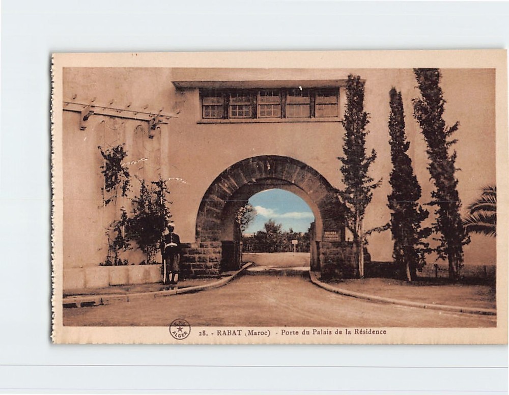 Postcard Entrance Gate to the Residence-General in Rabat Morocco