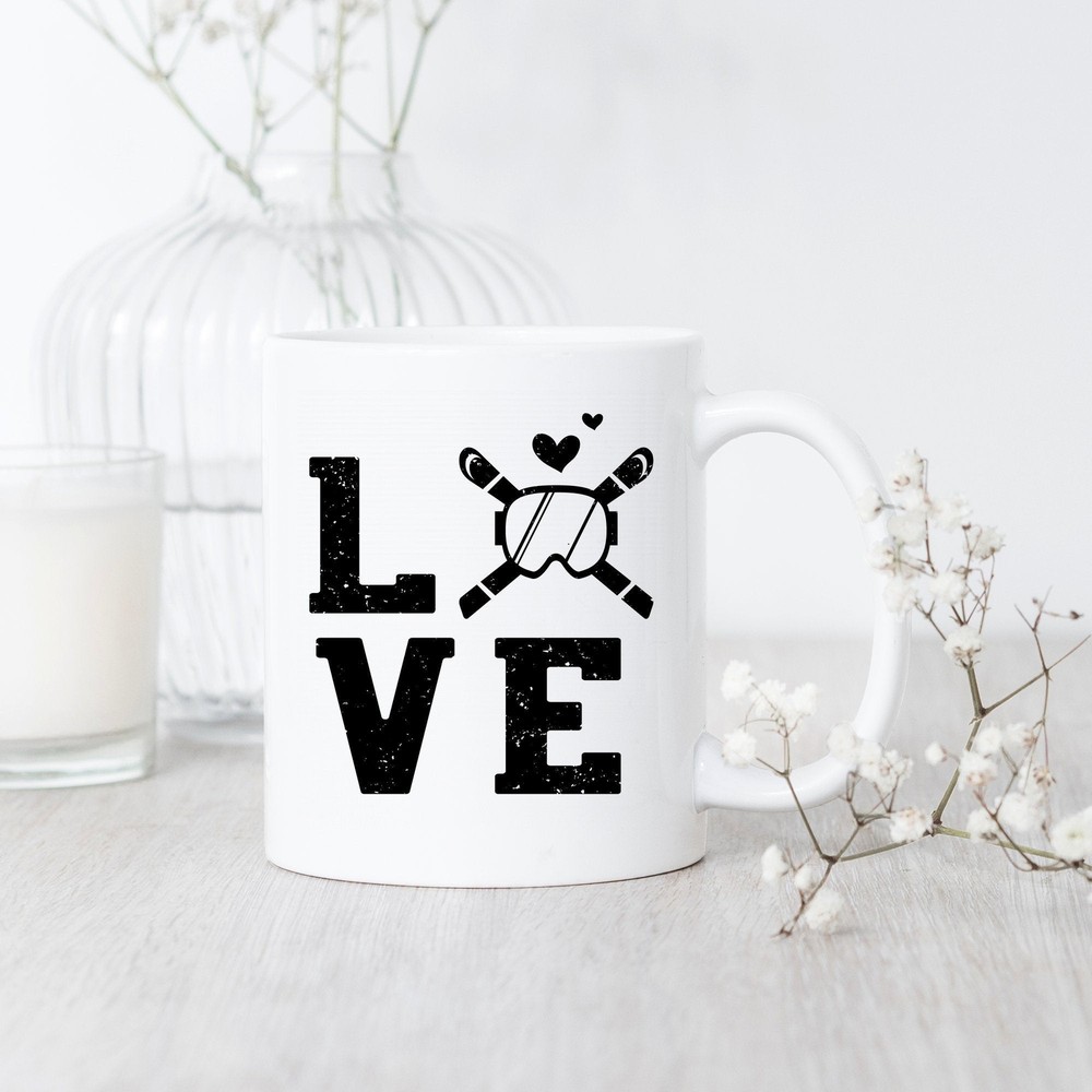 Skiing Love Mug Skier Mug Ski Gift Skiing Mug Ski Lover Gift Ski Coffee Mug