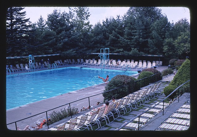 Photo:South Fallsburg New York Brickman Pool 1977 Swimming Pool Loungers