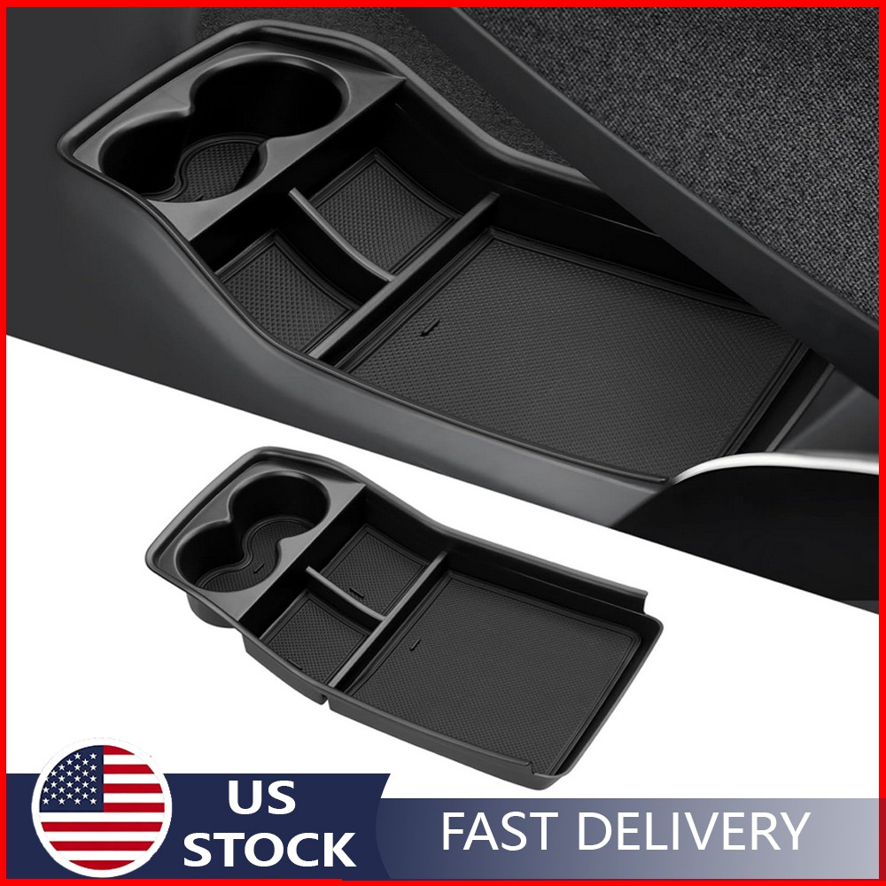 For 2024 -2026 Kia EV9 Center Armrest Storage Box Organizer Tray+ Cup Holder