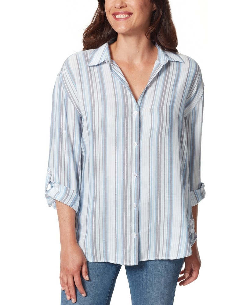 Gloria Vanderbilt Women's Amanda Button down Shirt Blue Size S MSRP $44