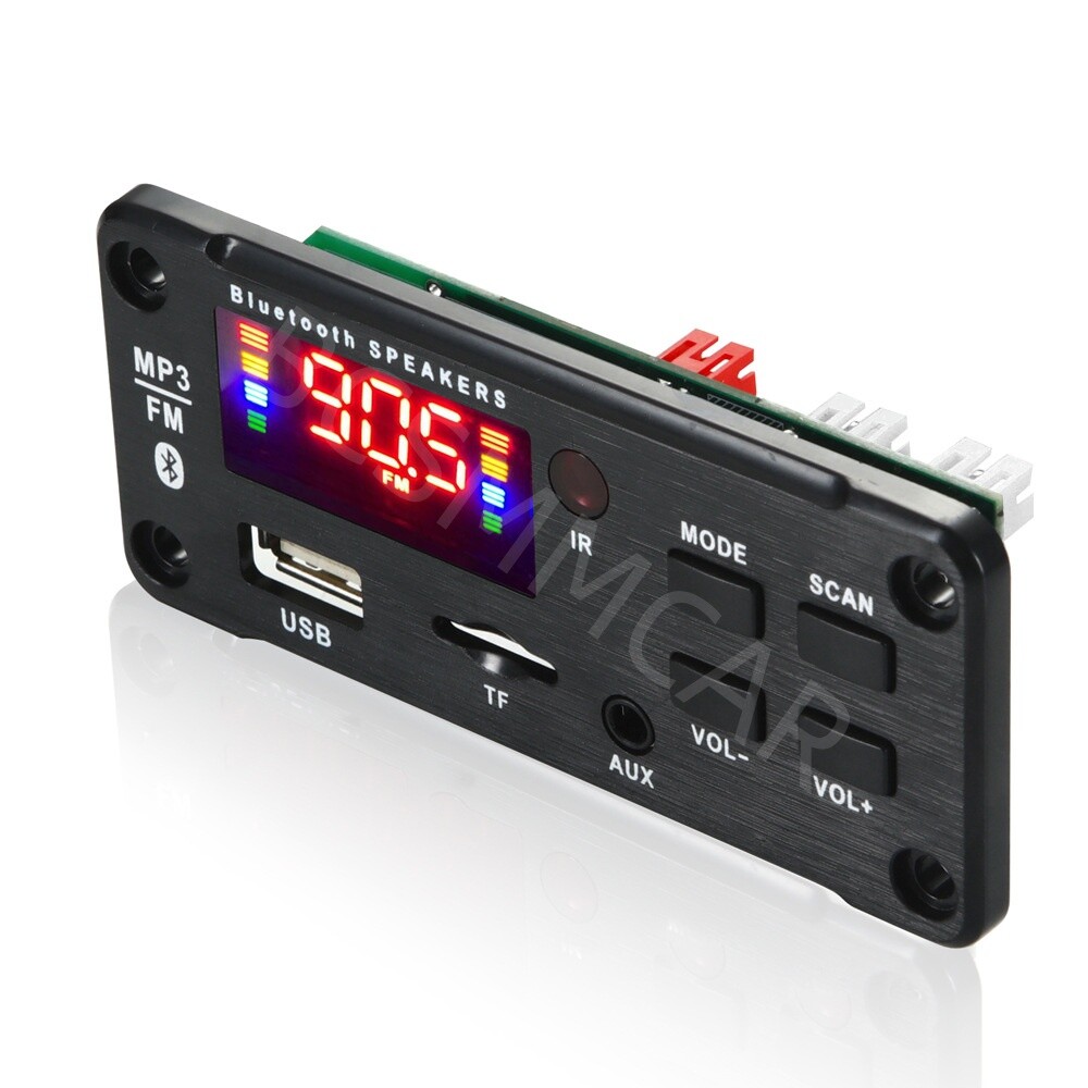 Bluetooth 5.0 12V MP3 Decoder Board Speaker Module USB TF AUX FM Radio For Car