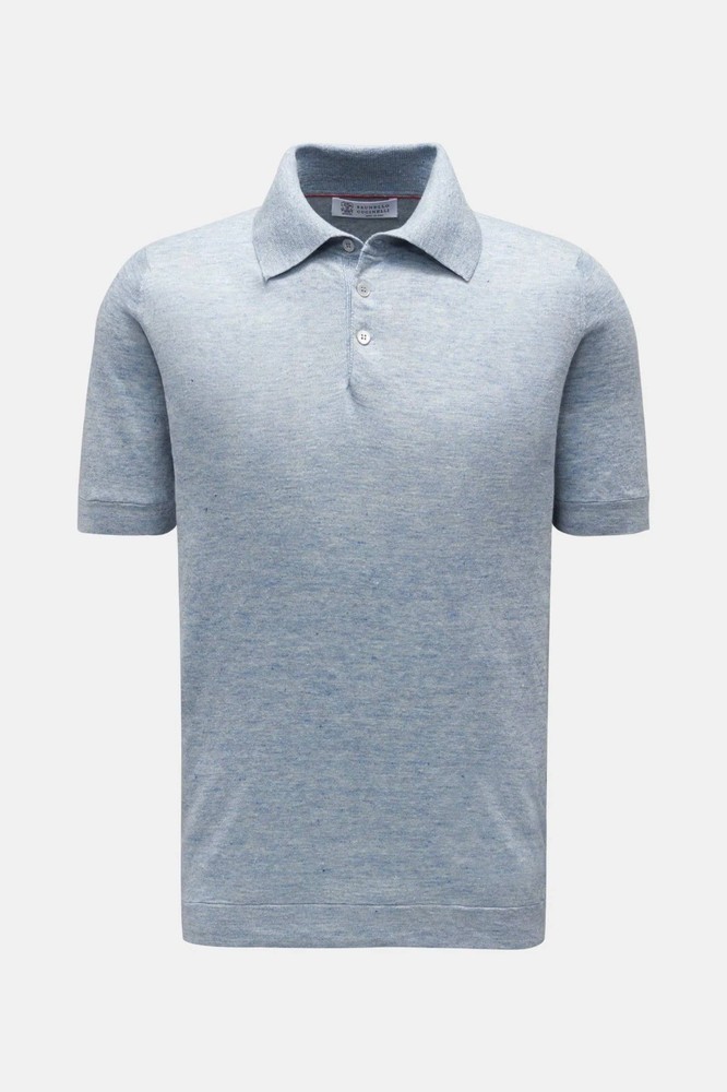 Brunello Cucinelli Linen Cotton Tide Knit Button Polo Shirt Mens Size M-L