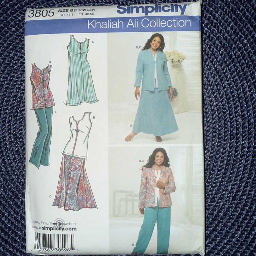 SIMPLICITY 3805 PATTERN PANTS SKIRT DRESS TOP JACKET 20W-28W Uncut