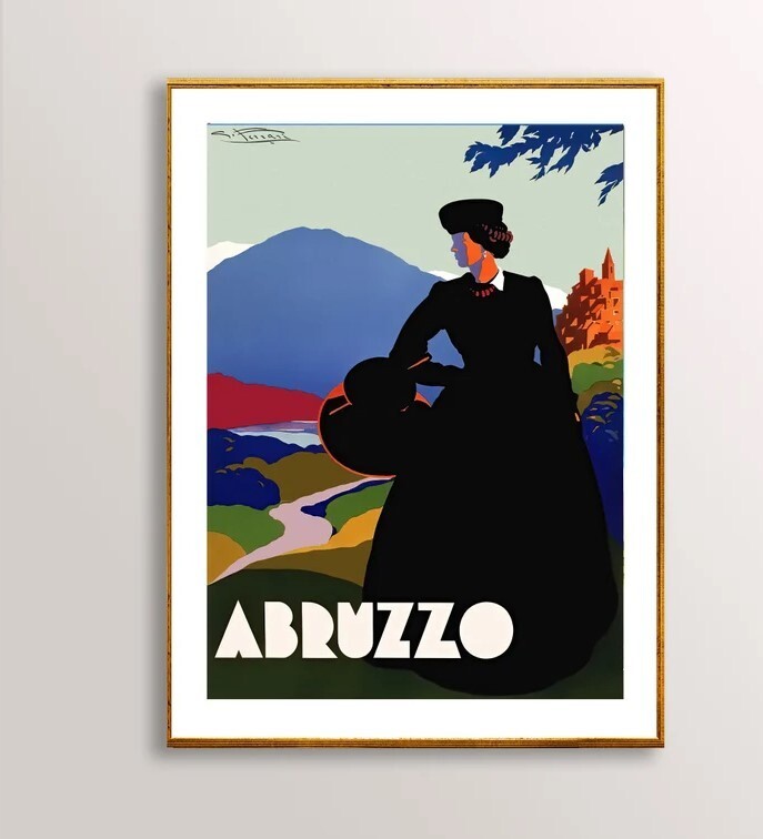 Abrvzzo Abruzzo Italy Vintage Travel Poster - Poster Paper-image