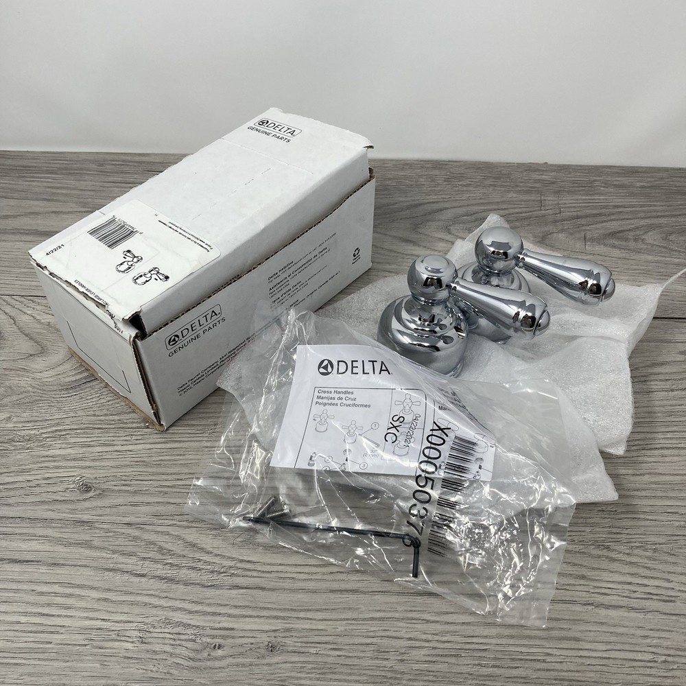 H65 - Delta Chrome Polished Neo Style Old Metal Lever Handle Set Chrome OPEN BOX