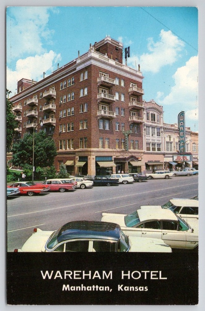 Wareham Hotel Manhattan Kansas Vintage Chrome Postcard Guerrant Studio