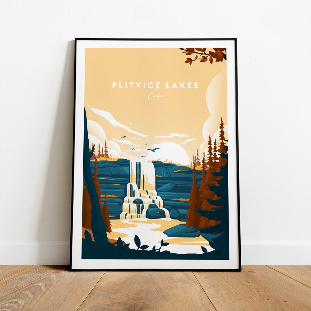 Plitvice Traditional Lakes Travel Print Croatia Croatia Poster Dubrovnik Print