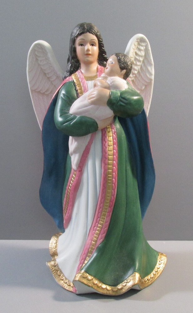Homco Angel Holding Baby / Child Porcelain Figurine  #1436