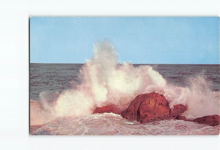 Postcard Waves Dashing High North Shore Lake Superior Minnesota USA