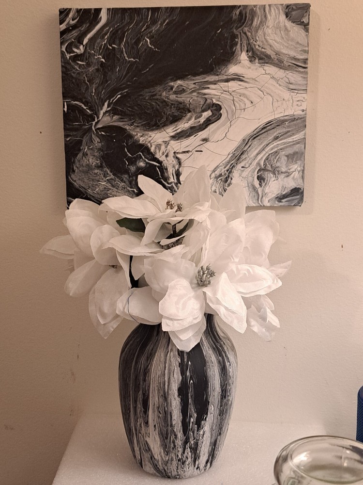 Homemade Handpoured Painted Vase And 8