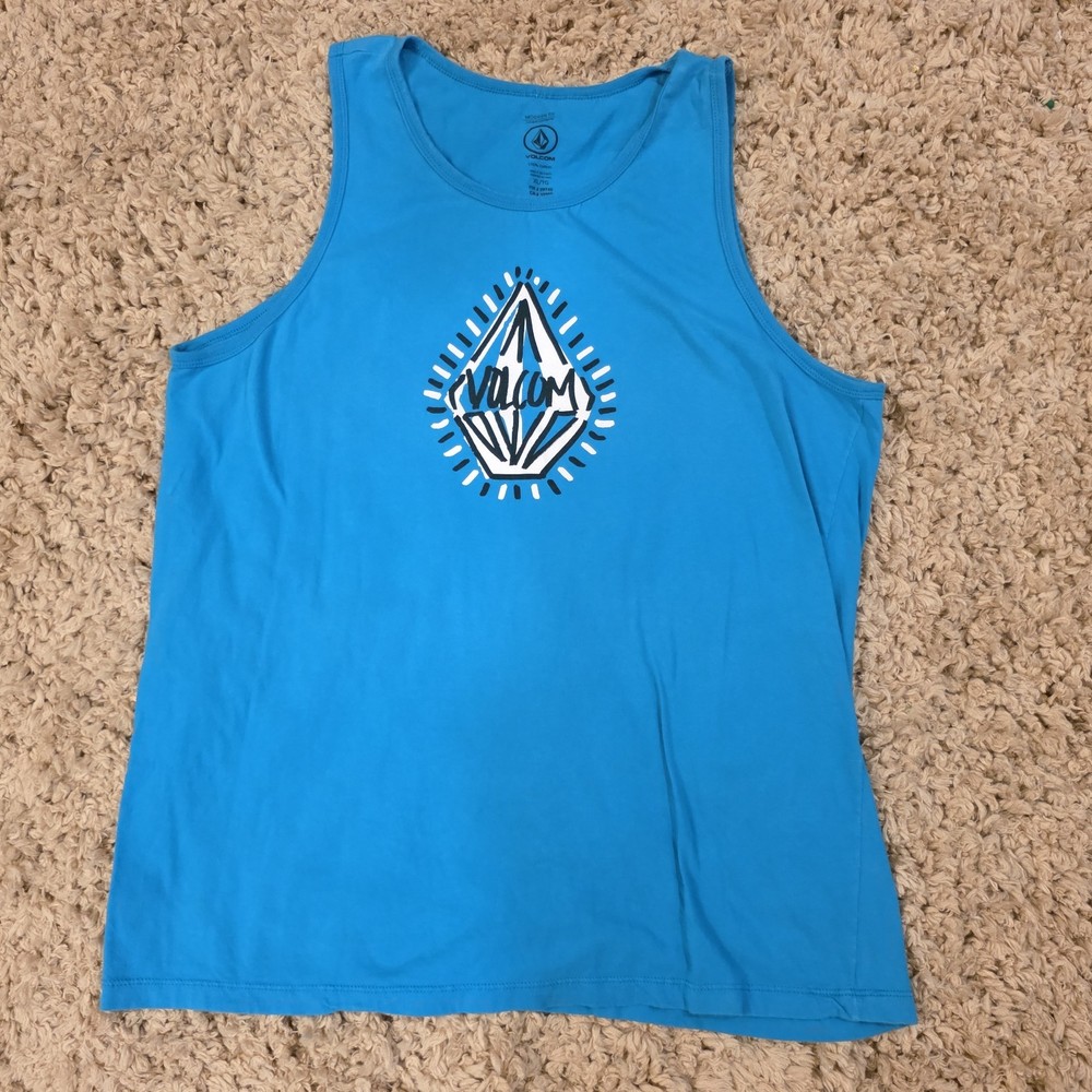 Y2K Volcom Blue Tank Top Xl Men's Surf Skate Beach VTG 2000s Skater