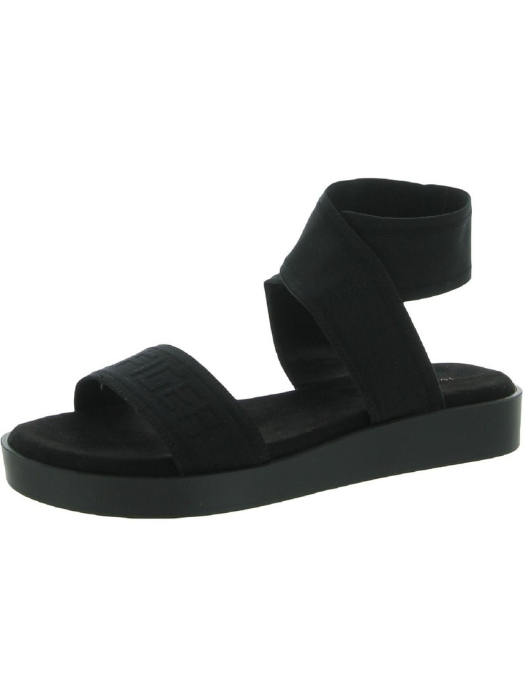 TOMMY HILFIGER Womens Black Platform Springi Wedge Sandals Size 9 M