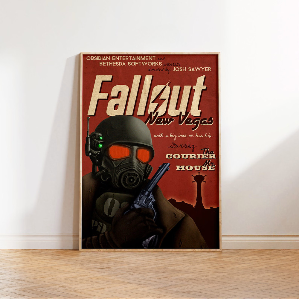 Fallout New Vegas Poster | Vintage Video Game Wall Art Print