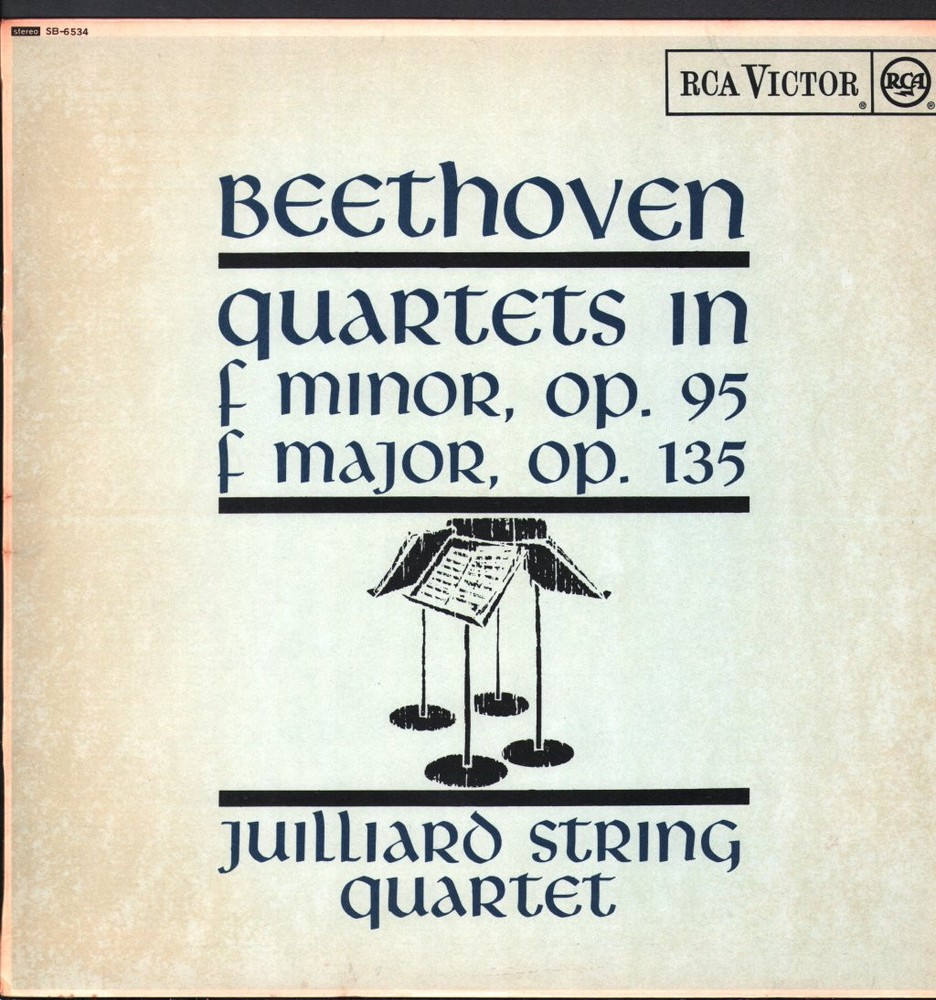 SB6534 Juilliard String Quartet Beethoven - Quartets In F Minor, Op. 95 · F
