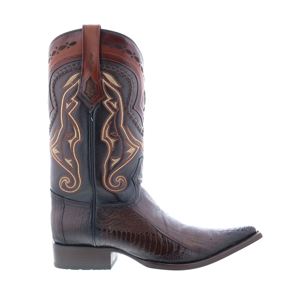 Los Altos 3X Toe Ostrich Brown Wide Mens Western Cowboy Boots 9530316